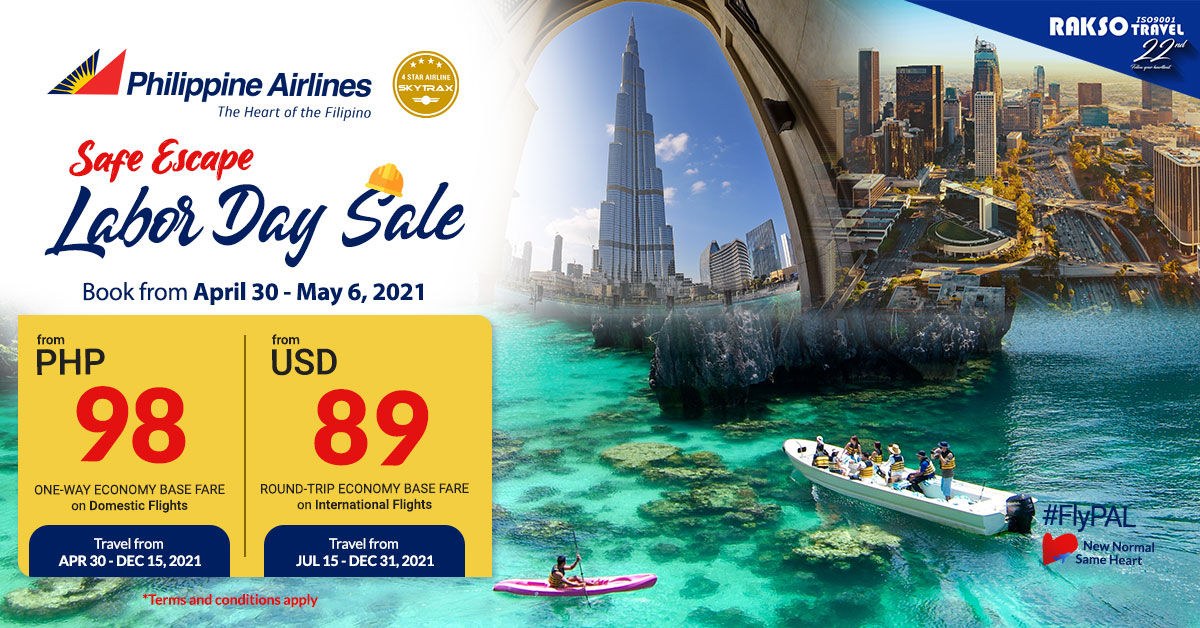 Rakso Travel - Safe Escape Labor Day Sale via Philippine Airlines